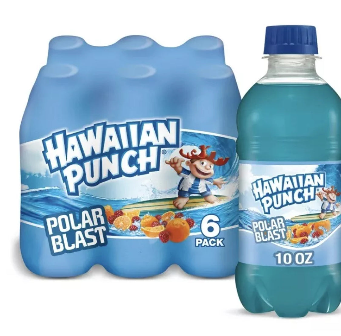 6 PACK! Hawaiian Punch Polar Blast, 10 Oz Bottles, FREE EXPEDITED SHIPPING!