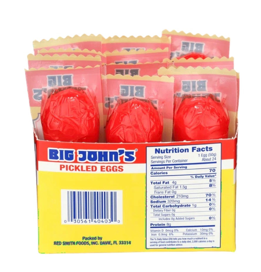 24 PACK! Big John’s Pickled Eggs, Individually Wrapped