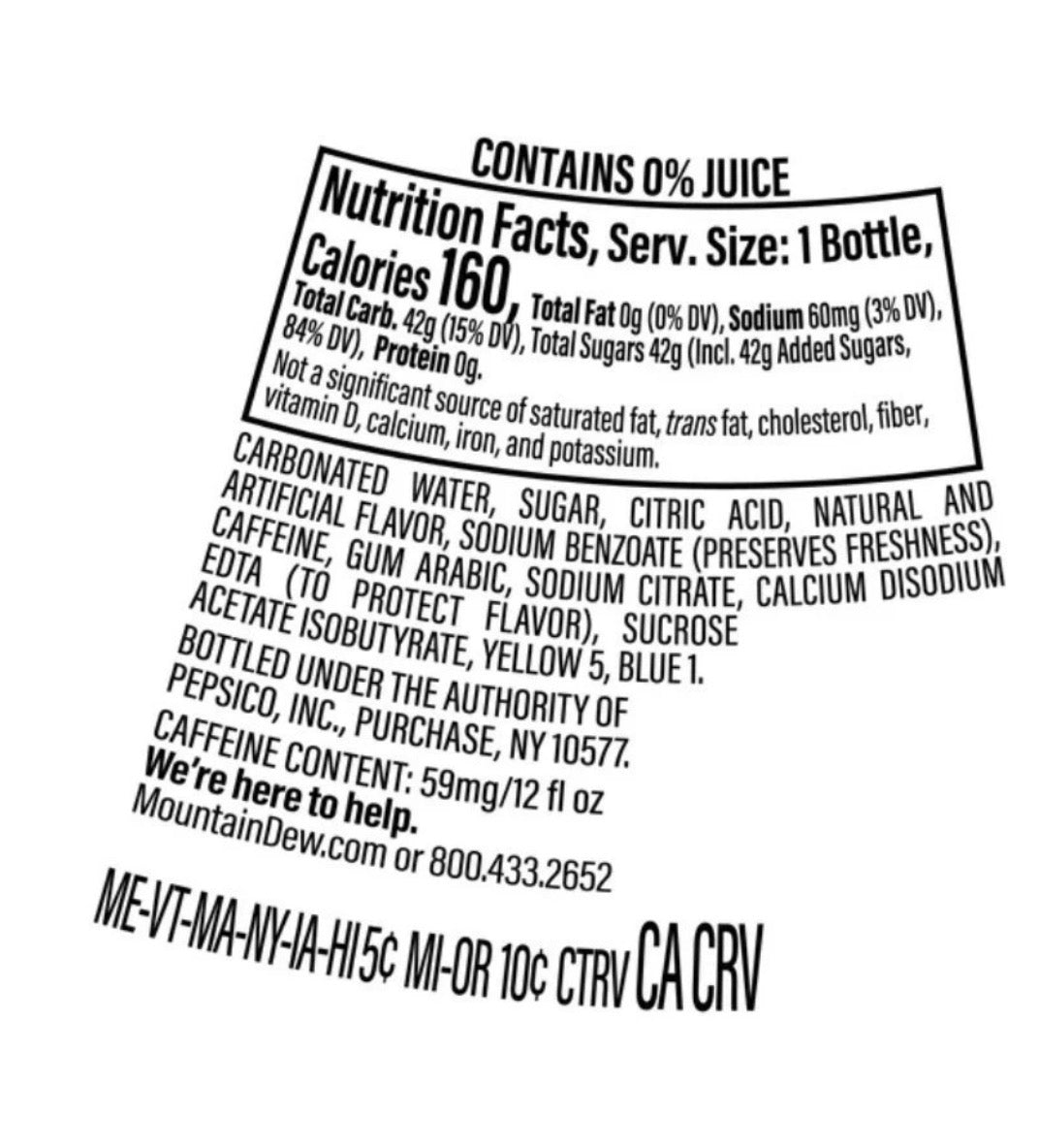 6 PACK! NEW! Mountain Dew Baja Blast, 12 oz Glass Bottles, MADE WITH REAL SUGAR!