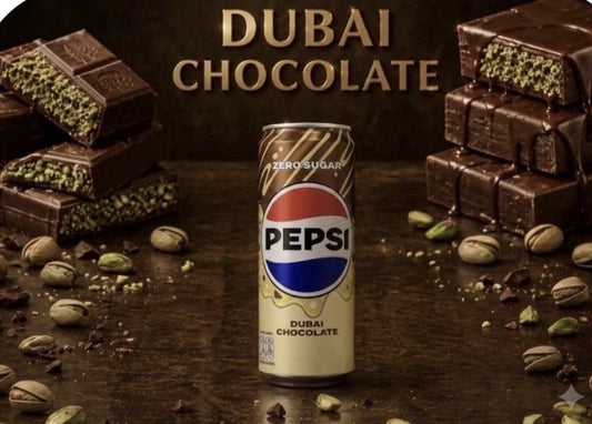 NEW! Pepsi Dubai Chocolate Soda, ZERO SUGAR, FROM THAILAND,LIMITED STOCK