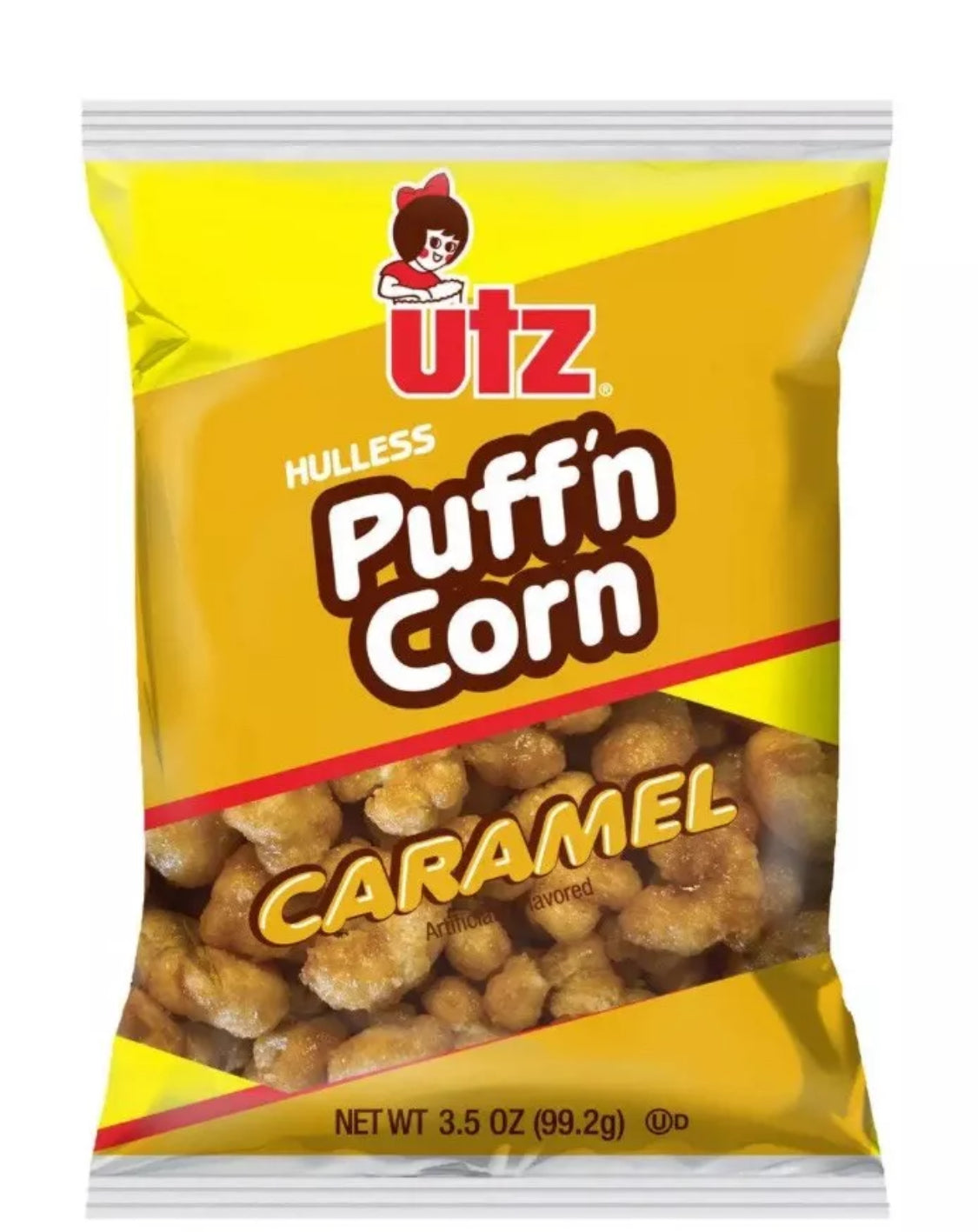 6 BAGS! NEW! Utz Hulless Caramel Puff'n Corn, 3.5 oz, FREE EXPEDITED SHIPPING!