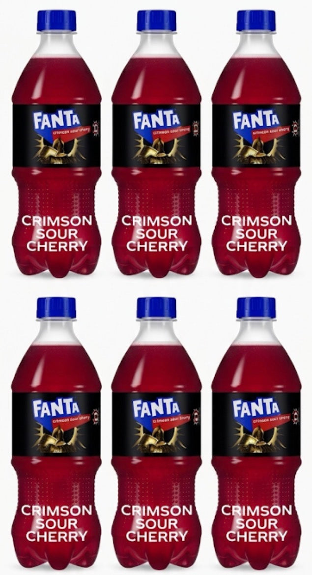 6 PACK! NEW! FANTA XBOX CRIMSON SOUR CHERRY SODA, 20 OZ BOTTLES