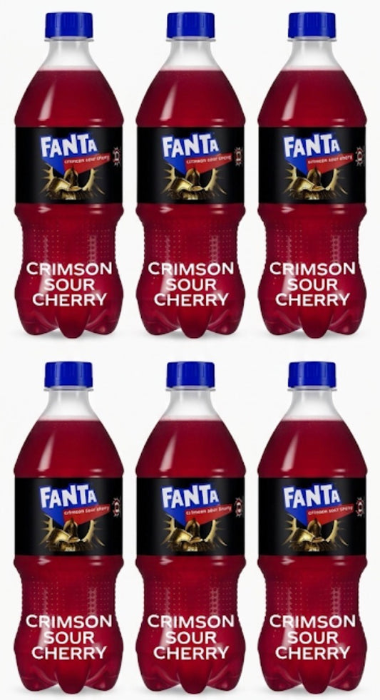 6 PACK! NEW! FANTA XBOX CRIMSON SOUR CHERRY SODA, 20 OZ BOTTLES