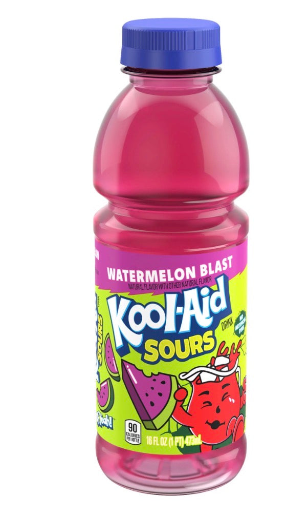 6 PACK! NEW! Kool-Aid Sours, Watermelon Blast, 16 oz