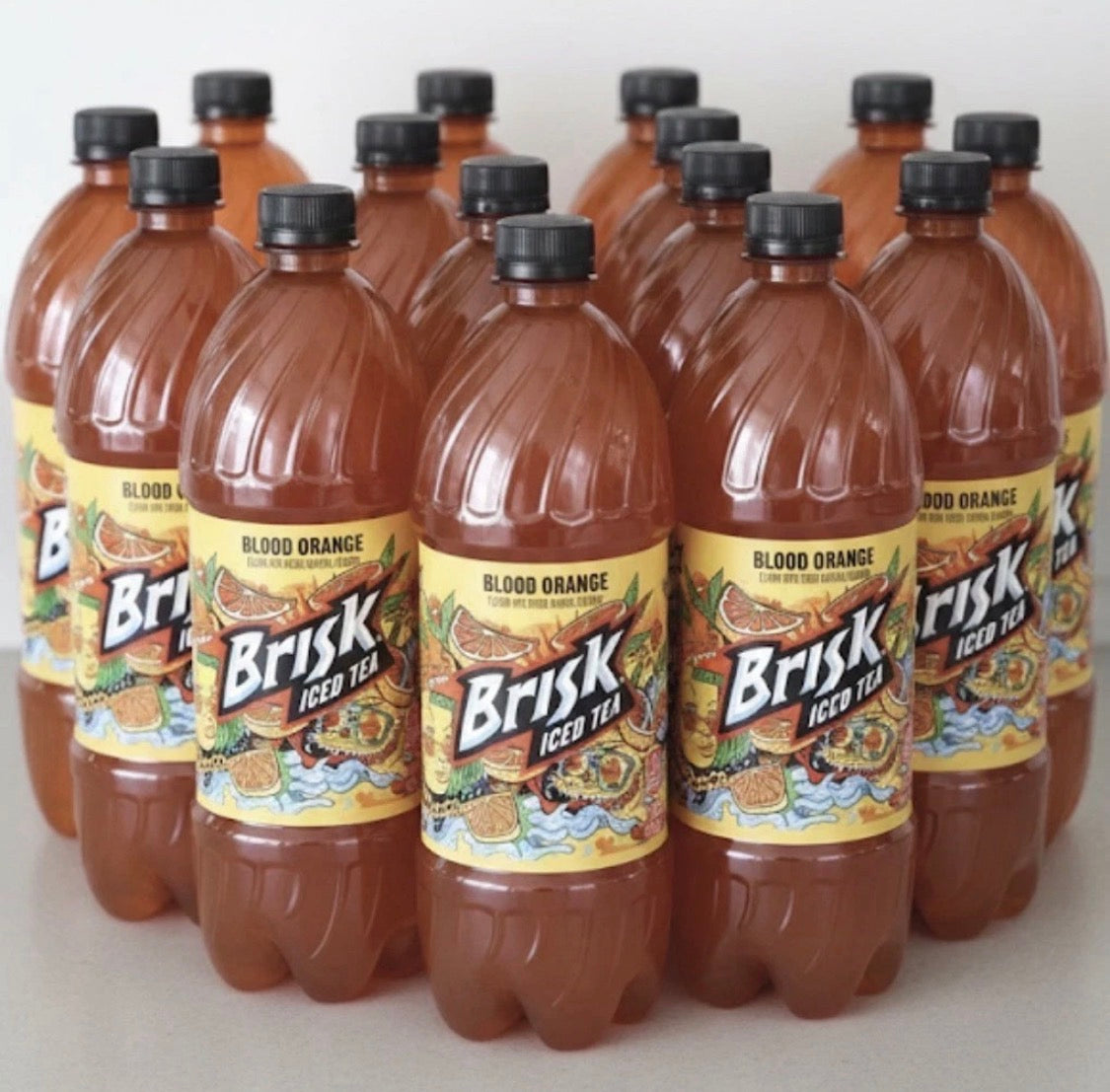 15 PACK! NEW! Brisk Blood Orange Iced Tea, 1 Liter Bottles