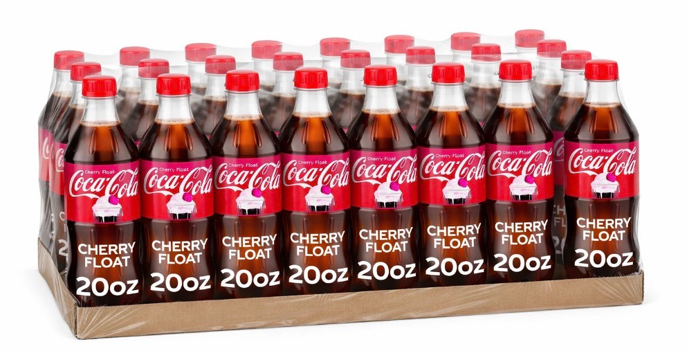 24 PACK! NEW! Coca-Cola Cherry Float Soda, 20 oz Bottles