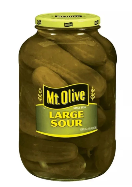 1 GALLON! Mt. Olive Large Sour Pickles, FREE EXPEDITED SHIPPING!