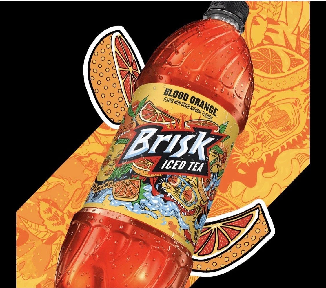 15 PACK! NEW! Brisk Blood Orange Iced Tea, 1 Liter Bottles