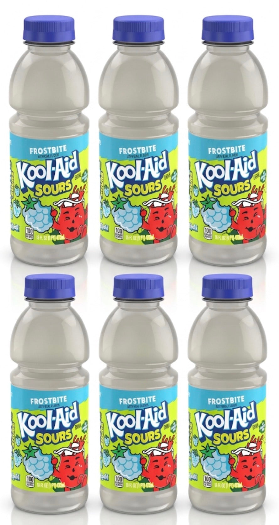 6 PACK! NEW! Kool-Aid Sours, Frostbite,16 oz