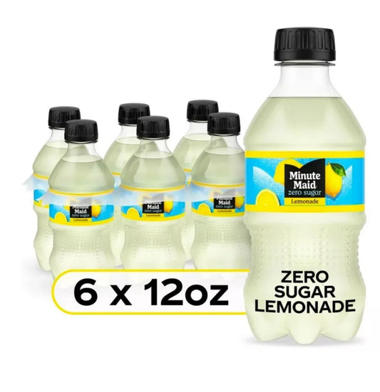 6 PACK! Minute Maid Zero Sugar Lemonade  12 Oz Bottles, FREE EXPEDITED SHIPPING!