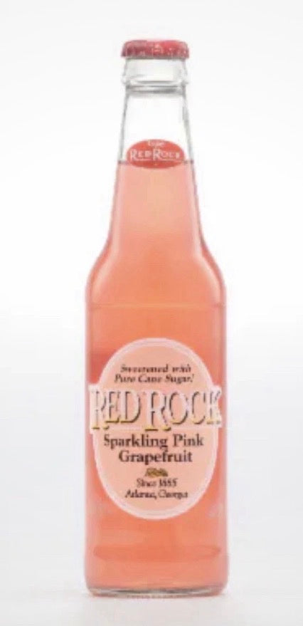 12 PACK! Red Rock Pink Grapefruit Soda, Made with Real Sugar,12 oz Glass Bottles