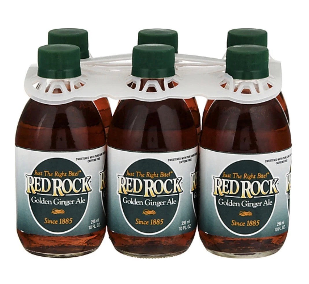 6 PACK! Red Rock Golden Ginger Ale, Made with Real Sugar, 10 oz