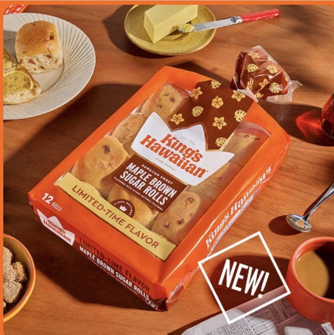 2 PACK! NEW! King’s Hawaiian Maple Brown Sugar Rolls, 12 ct.