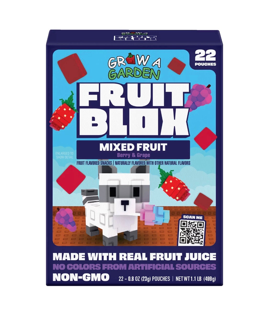 22 PACKS! NEW! FRUITBLOX GROW A GARDEN MIXED FRUIT SNACKS, BERRY & GRAPE