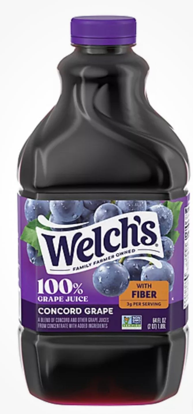 NEW! Welch’s 100% Concord Grape Juice With Fiber, 64 oz, SAME DAY SHIPPING!!