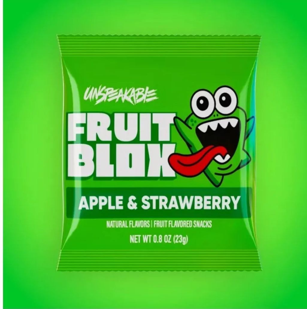 22 PACKS! FruitBlox Unspeakable Apple Strawberry Fruit Snacks, FREE EXPEDITED SHIPPING!