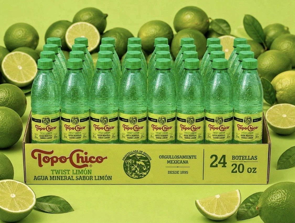 24 PACK! Topo Chico Twist Of Lime, IMPORTED FROM MEXICO! 20 oz Plastic Bottles!