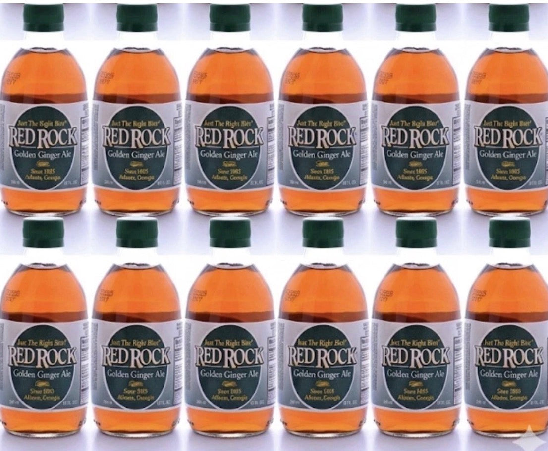 12 PACK! Red Rock Golden Ginger Ale, Made with Real Sugar, 10 oz Glass Bottles
