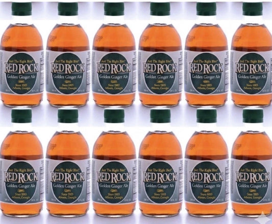 12 PACK! Red Rock Golden Ginger Ale, Made with Real Sugar, 10 oz Glass Bottles