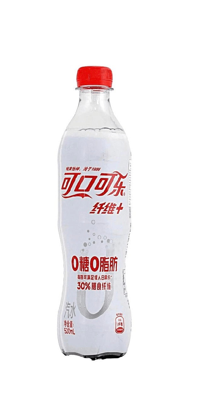 6 PACK! NEW! Coca Cola Fiber Plus FROM CHINA, 16.9 oz, ZERO SUGAR
