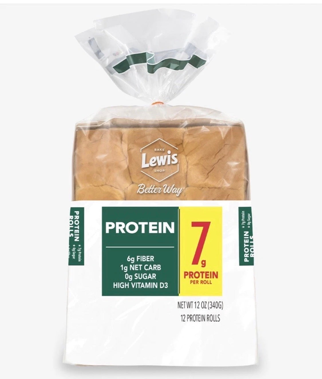 8 PACK! NEW! Lewis Bake Shop Better Way Protein Dinner Rolls,12 ct