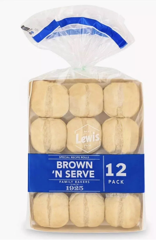 Lewis Bake Shop Brown ‘N Serve Dinner Rolls, 12 ct, FREE EXPEDITED SHIPPING!