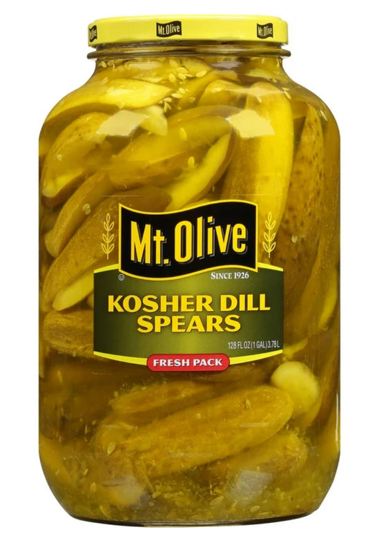 1 GALLON! Mt. Olive Kosher Dill Pickle Spears, FREE EXPEDITED SHIPPING!