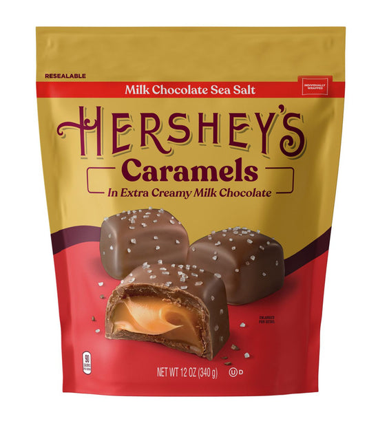 SHIPS COOL! HERSHEY’S Caramels Extra Creamy Milk Chocolate, 12 oz, FREE SHIPPING!