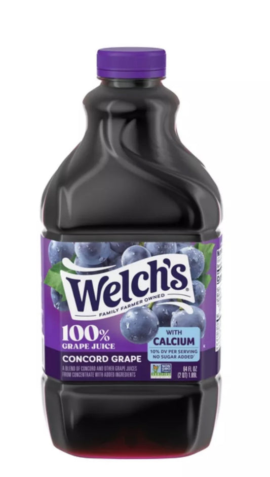 NEW! Welch’s 100% Concord Grape Juice With Calcium, 64 oz, SAME DAY SHIPPING!