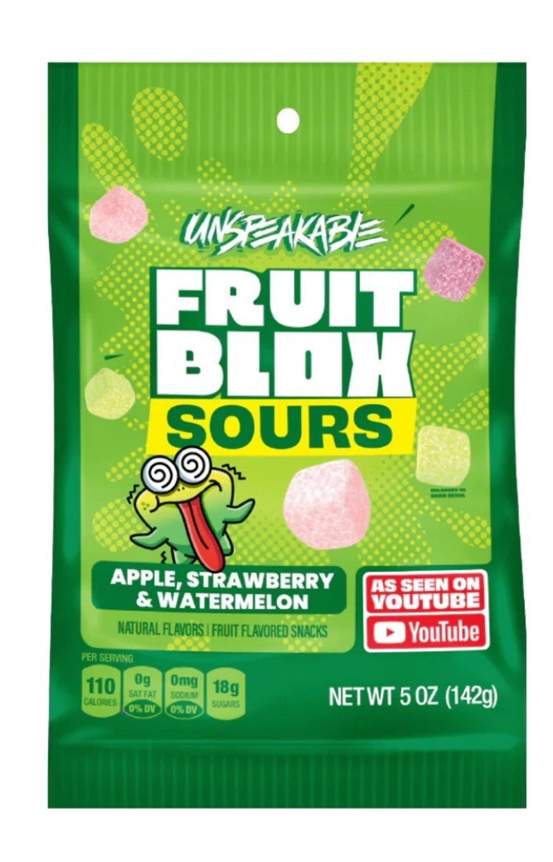 NEW! HURRY! 12 BAGS! Fruit Blox Unspeakable Fruit Sours, 5 oz
