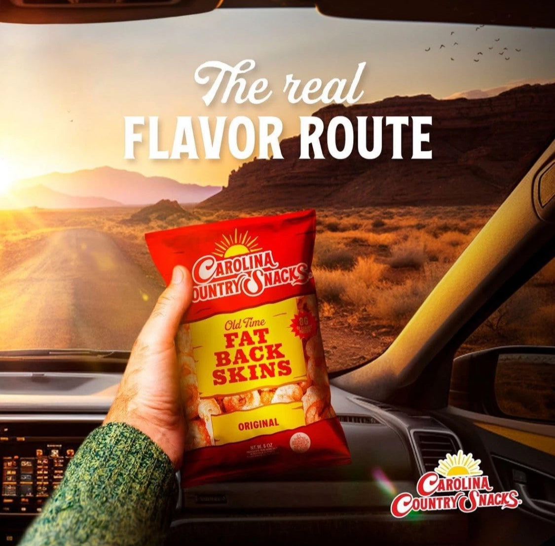 6 BAGS! Carolina Country Snacks Old Time Fat Back Skins, 3.5 oz, FREE EXPEDITED SHIPPING!