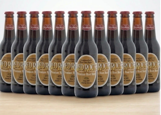 12 PACK! NEW! Red Rock Premium Root Beer, 12 oz Glass Bottles
