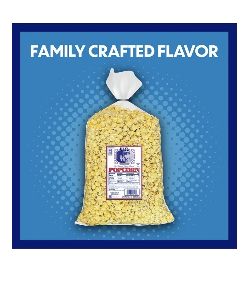 NEW! UTZ Old Fashioned Butter Flavored Popcorn, 1 lb 12 oz Bag! GLUTEN FREE!