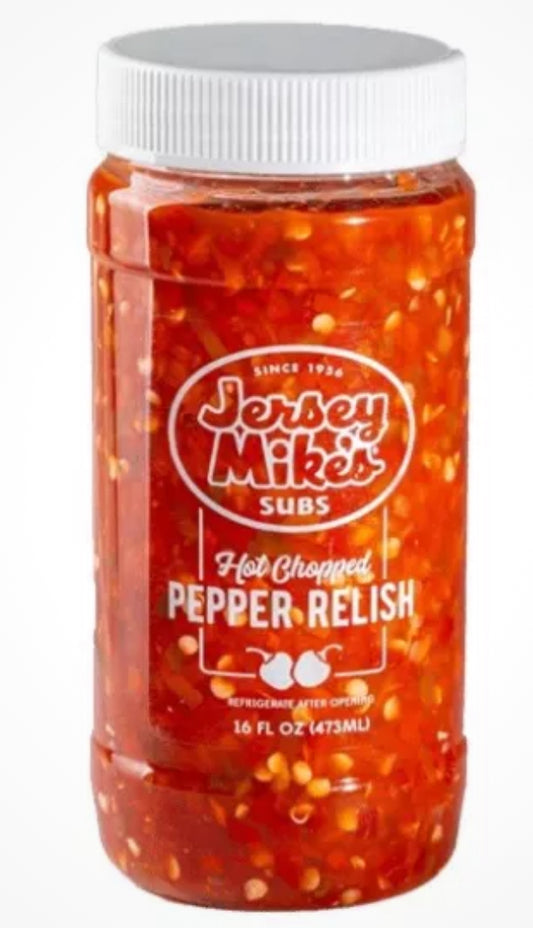 AUTHENTIC! NEW! Jersey Mike’s Hot Chopped Pepper Relish, 16 oz, FREE EXPEDITED SHIPPING!