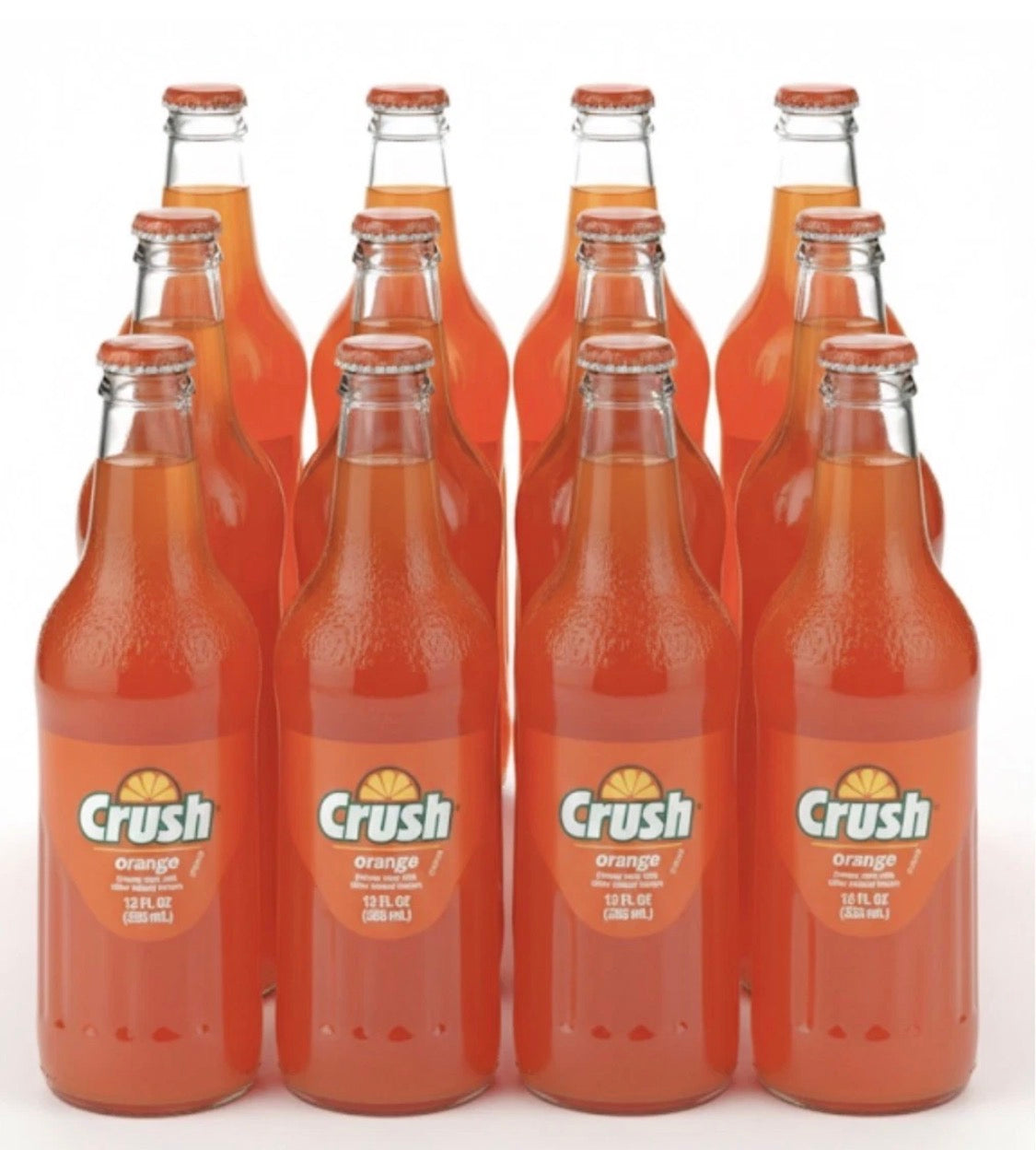 12 PACK! NEW! Orange Crush Soda, Made with Real Sugar, 12 oz Glass Bottles!