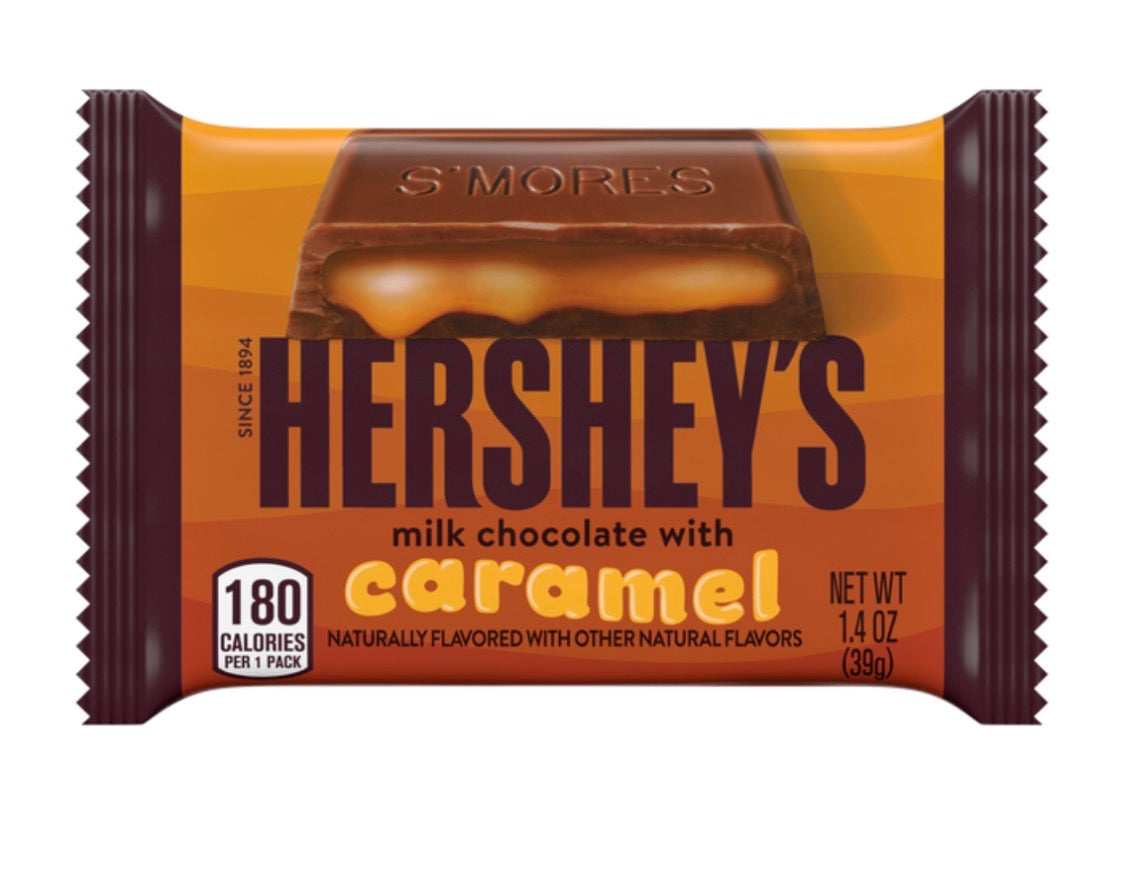 SHIPS COOL! 72 PACK! HERSHEY'S Milk Chocolate with Caramel Candy Bars, 1.4 oz