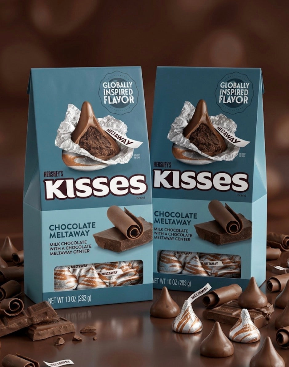SHIPS COOL! 2 PACK! NEW! HERSHEY'S KISSES Chocolate Meltaway, 10 oz
