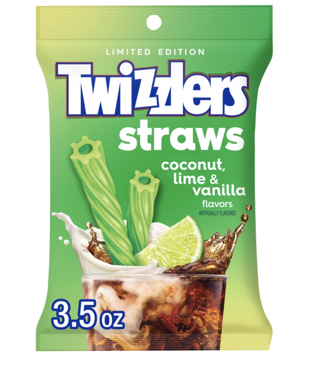 2 PACK! NEW! Twizzlers Straws, Coconut, Lime & Vanilla, LIMITED STOCK!
