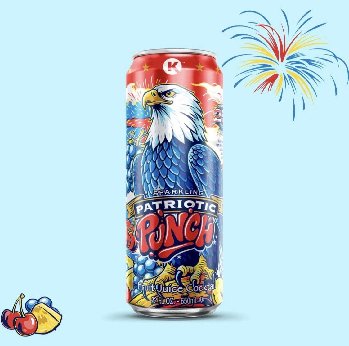2 PACK! NEW! Arizona Patriotic Punch Juice Cocktail, 22 oz Cans, LIMITED STOCK!