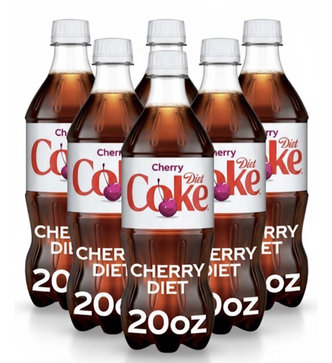 6 PACK! NEW! Diet Coke Cherry Soda, 20 oz Bottles